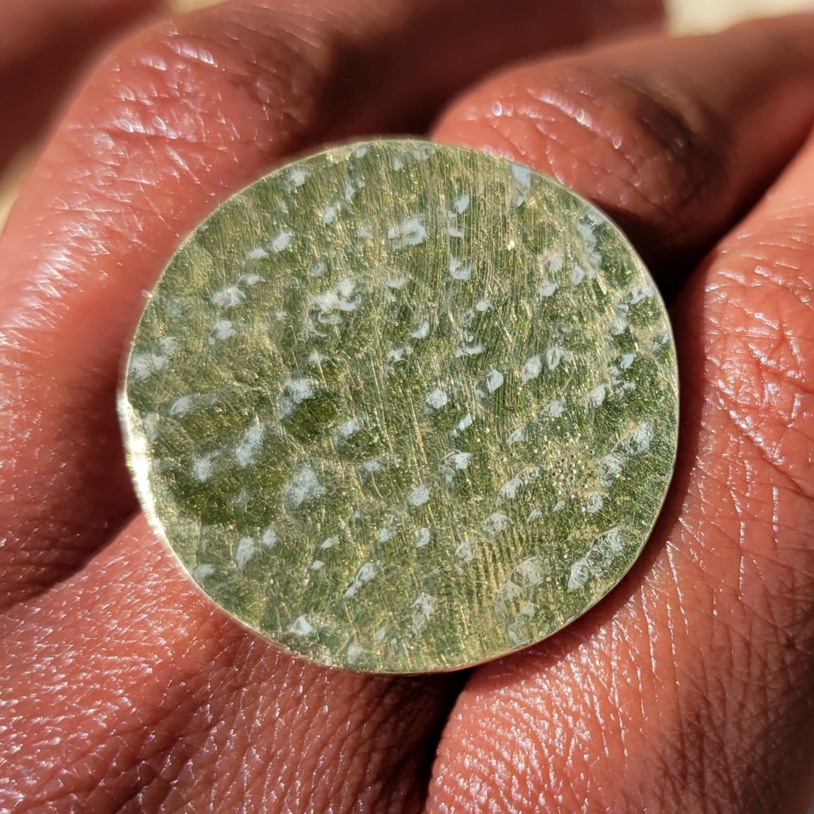 Small Hammered Circle Adjustable Brass Ring