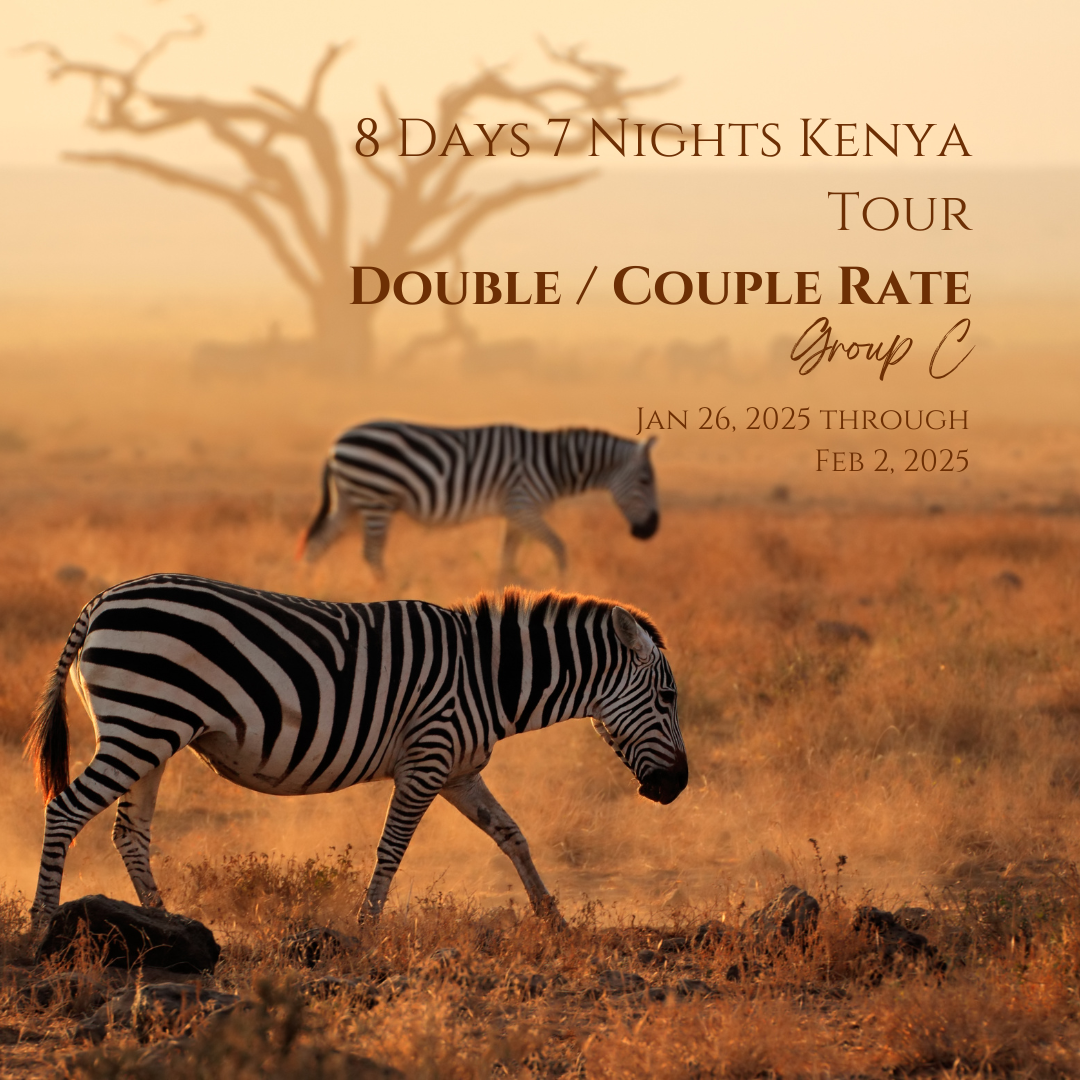 8 Days 7 Nights Kenya Tour Group C / Double or Couple Rate (Jan 26, 2025 through Feb 2, 2025)