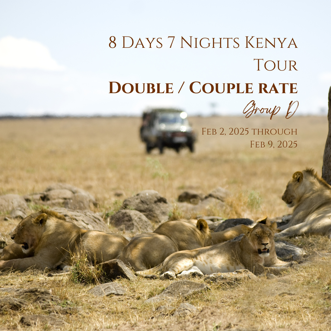 8 Days 7 Nights Kenya Tour Group D / Double or Couple Rate (Feb 2, 2025 through Feb 9, 2025)