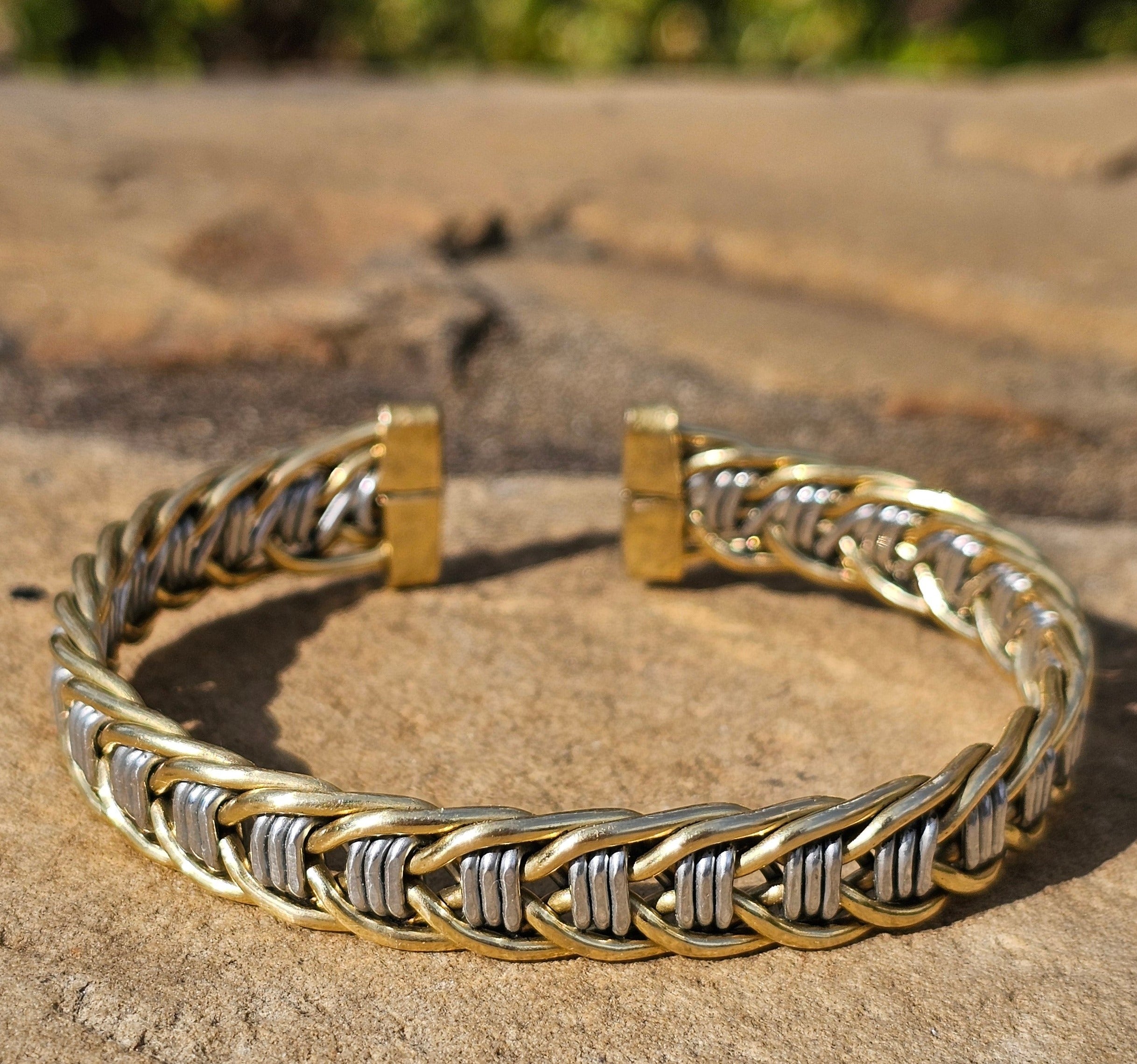 Dual Tone Brass and Aluminum Bracelet