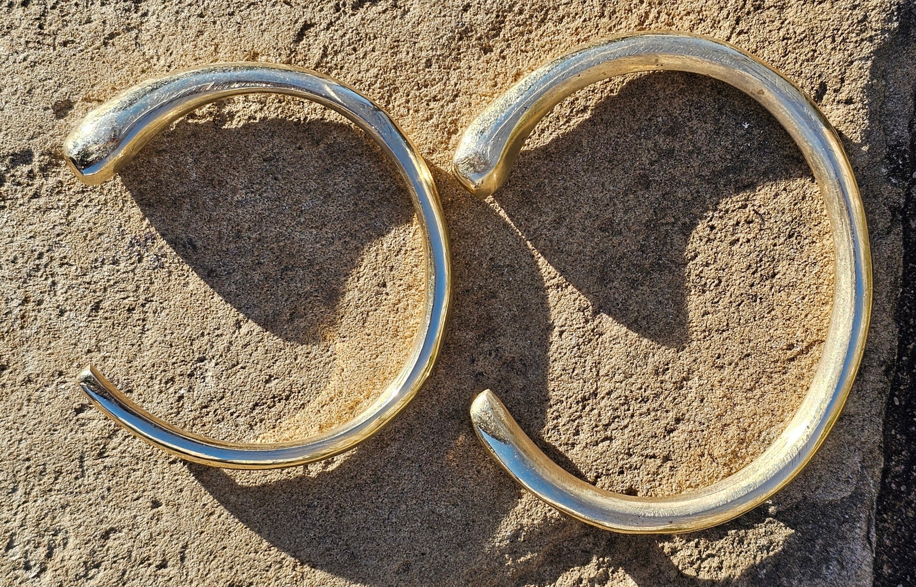 Small Open Tusk Brass Bracelet