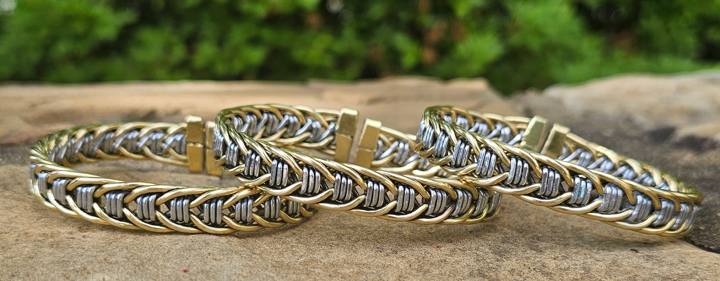 Dual Tone Brass and Aluminum Bracelet