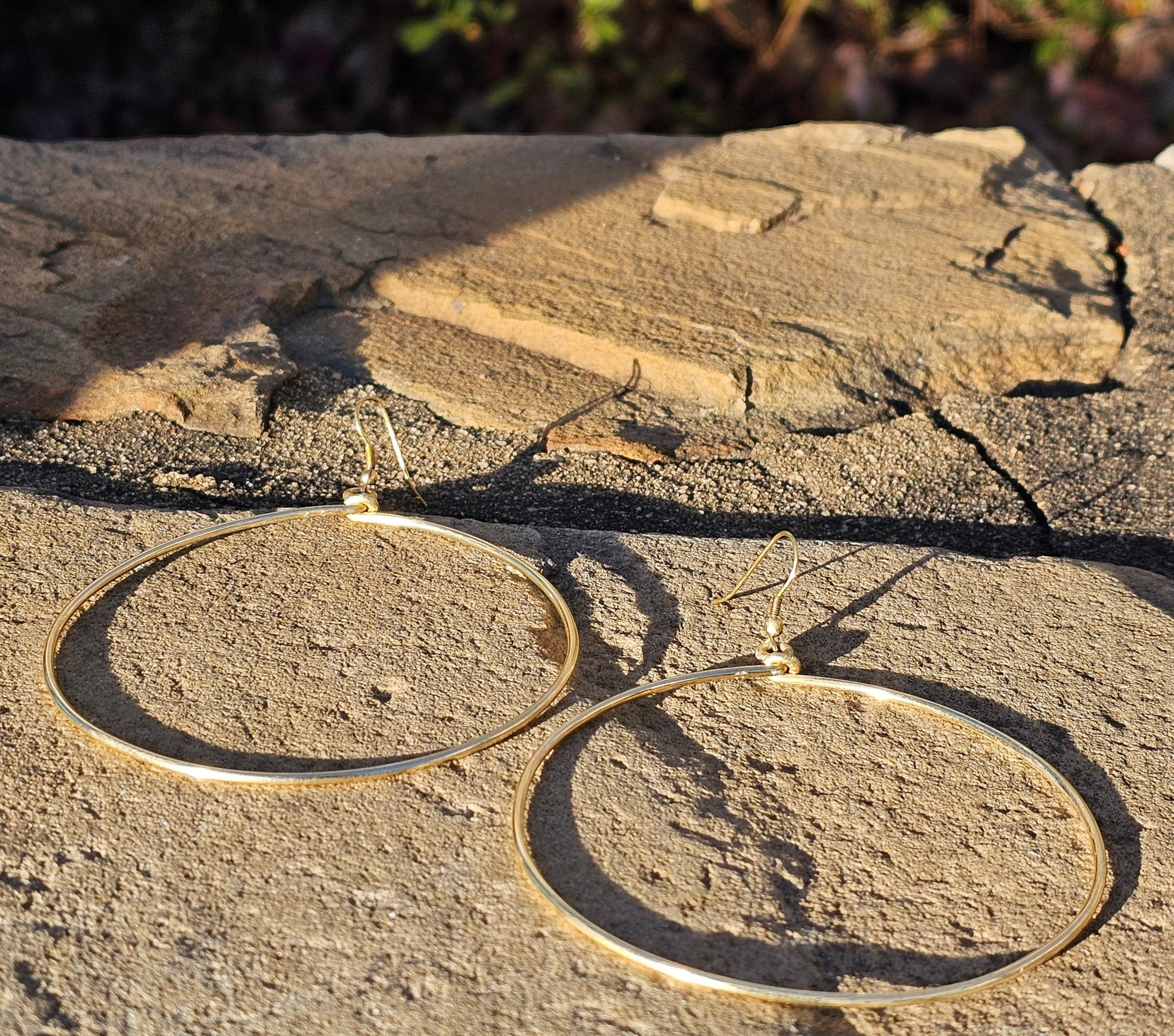 Medium Hoop Brass Earrings