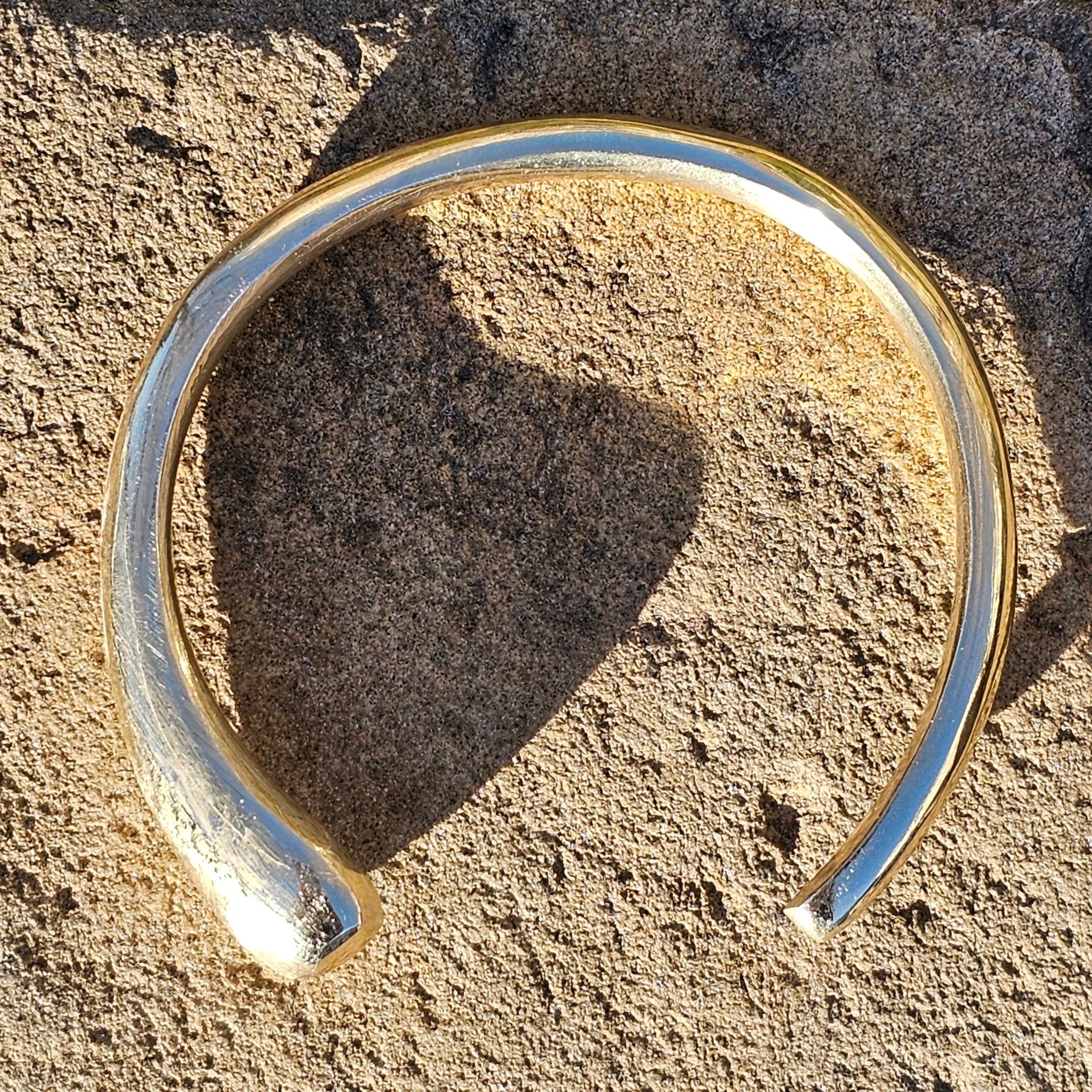 Small Open Tusk Brass Bracelet