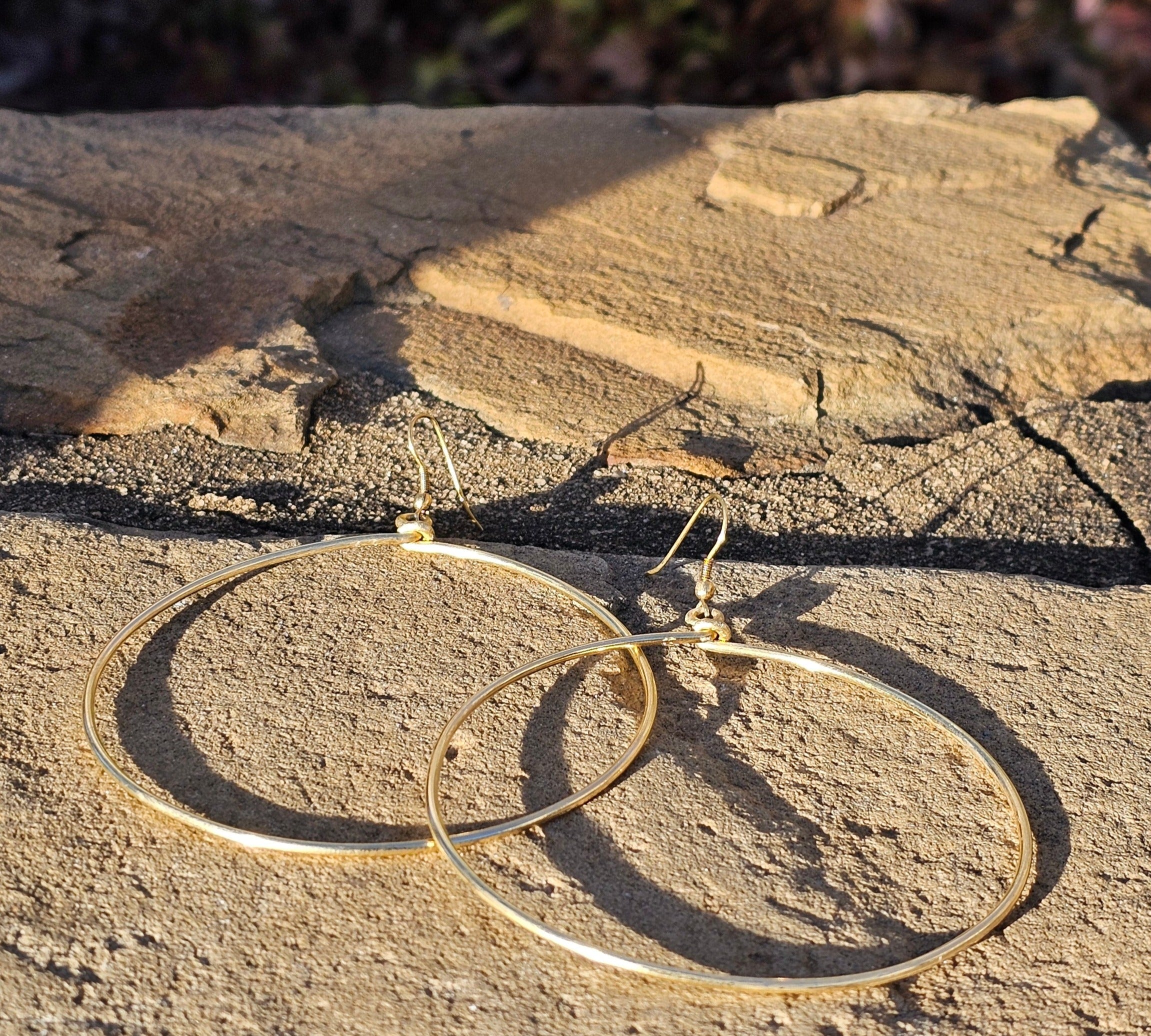 Medium Hoop Brass Earrings