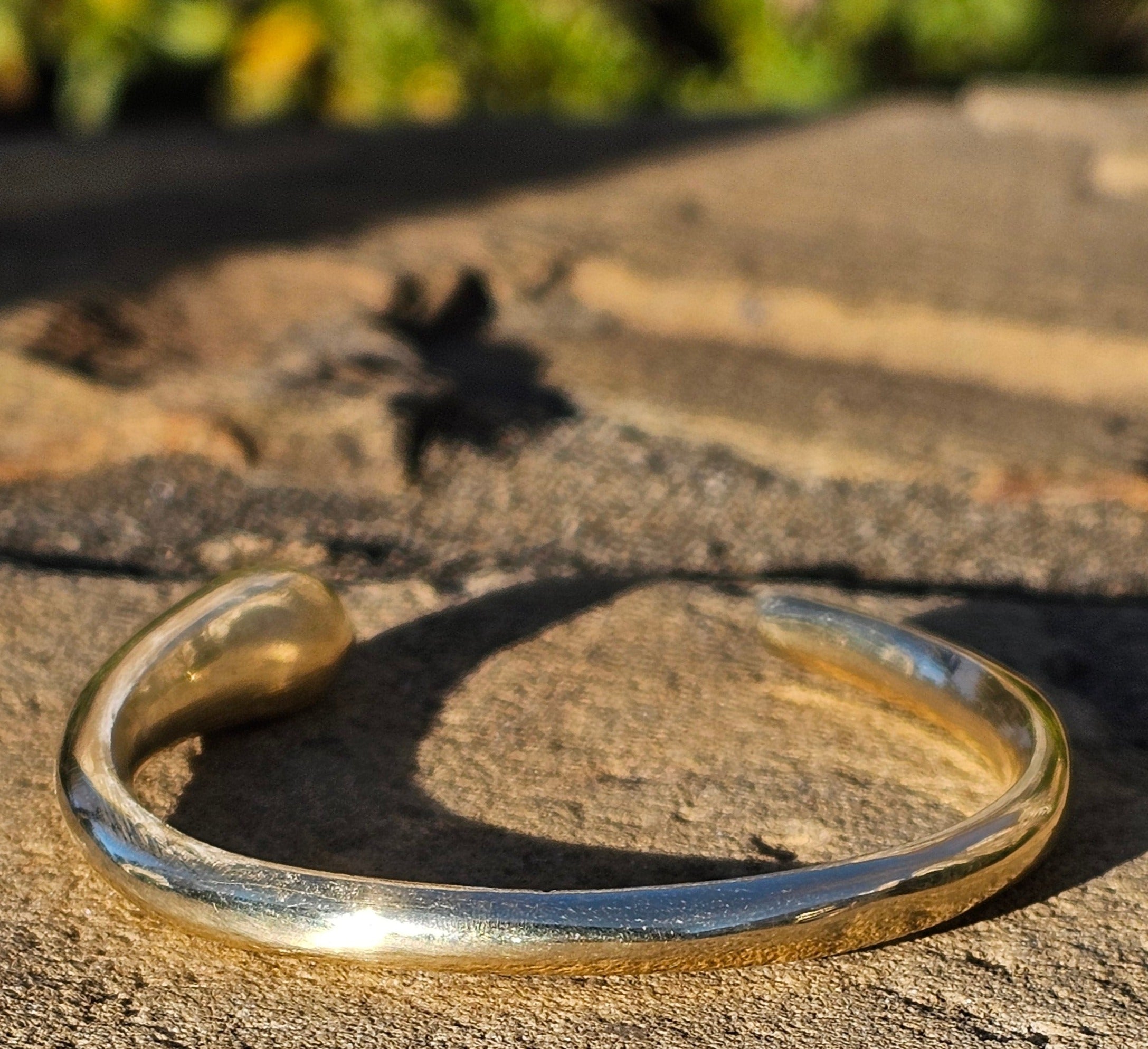 Small Open Tusk Brass Bracelet