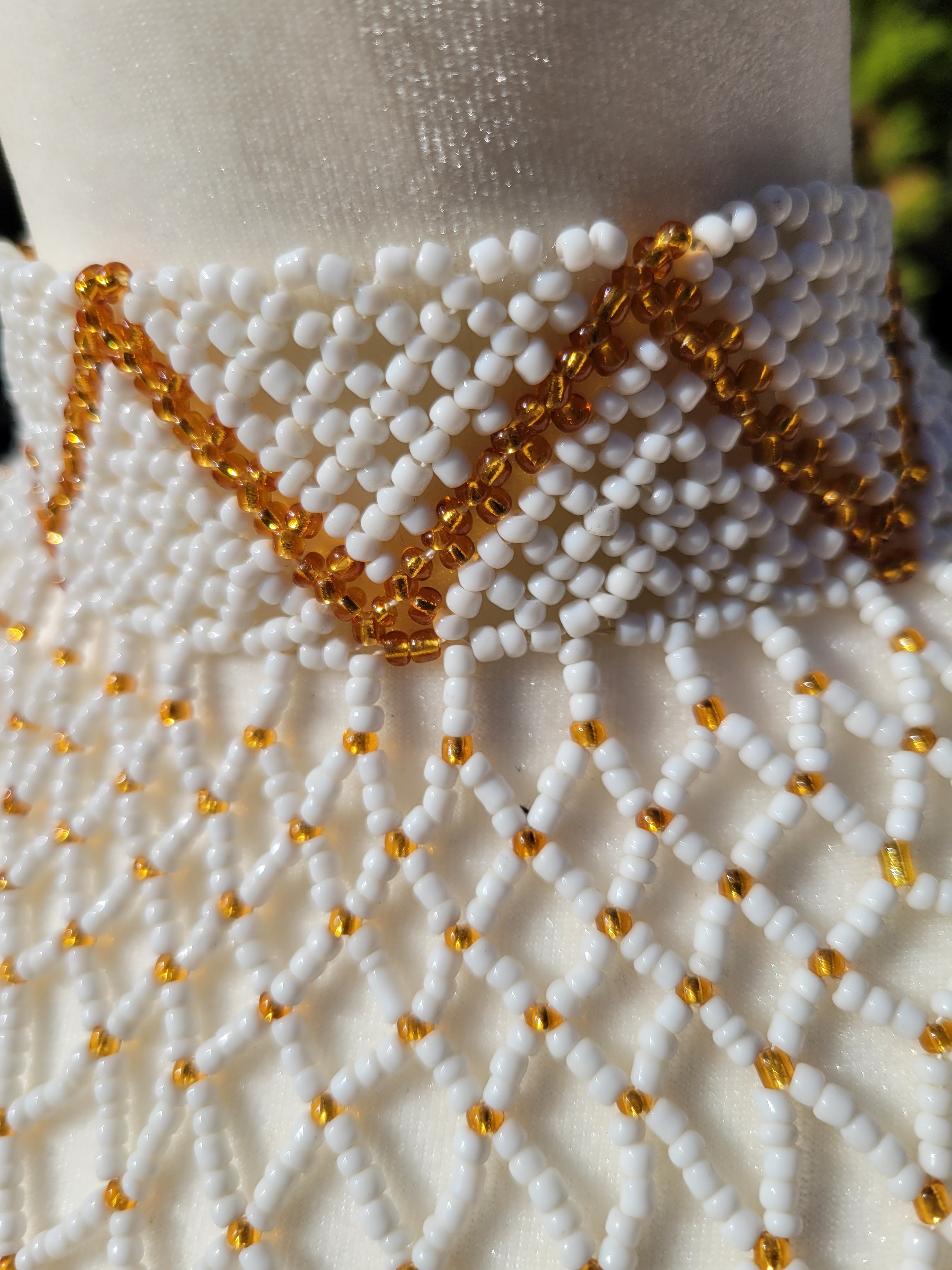 White & Light Gold Body Necklace