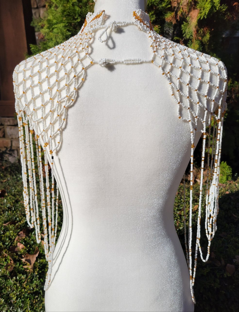 White & Light Gold Body Necklace