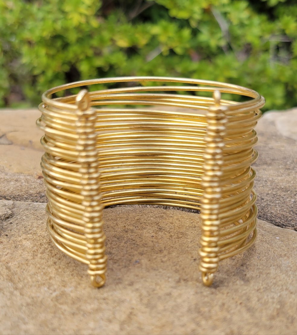 Wire Wrapped Kingdom Unisex Brass Cuff