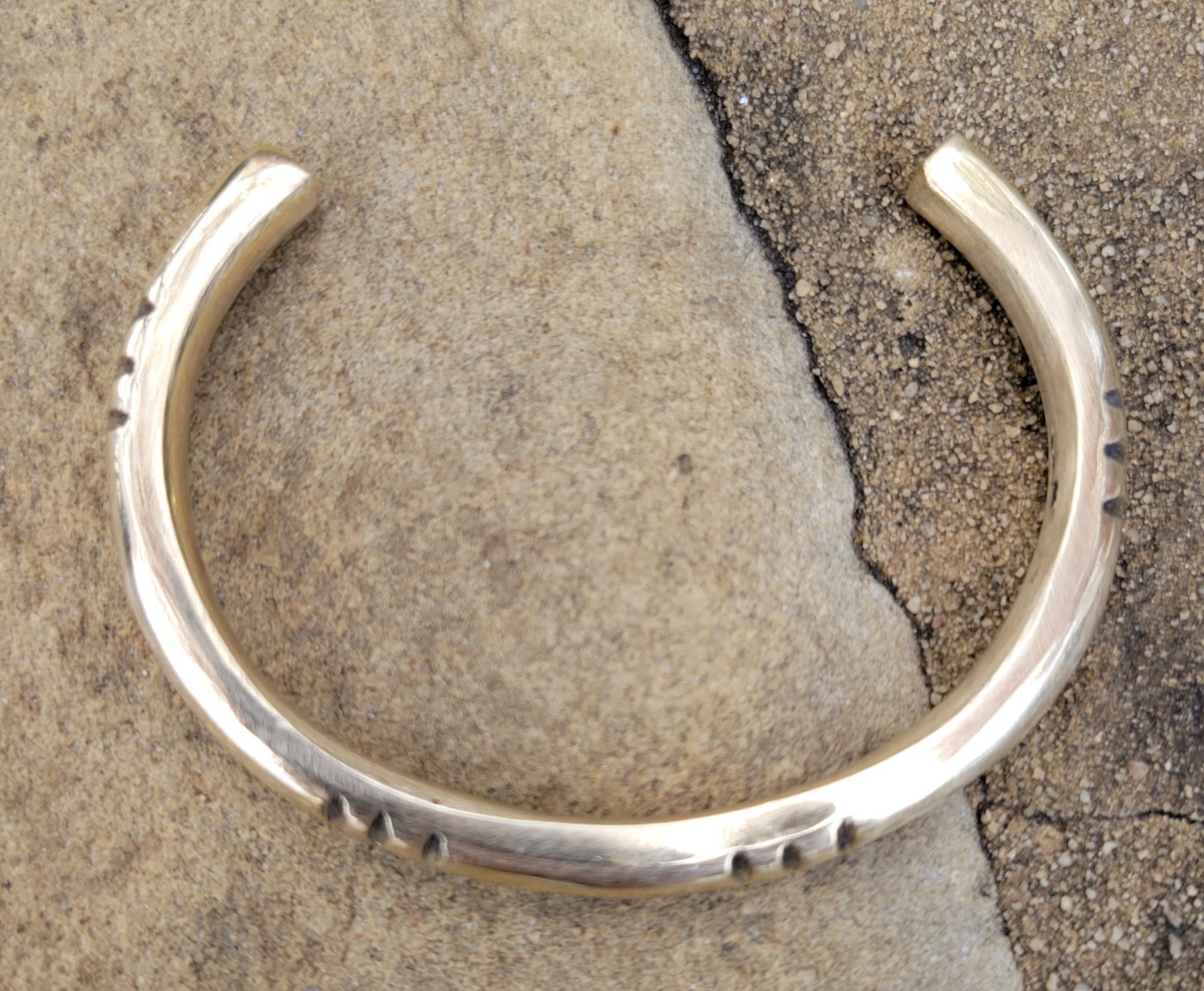 Indentation Unisex Brass Bracelet