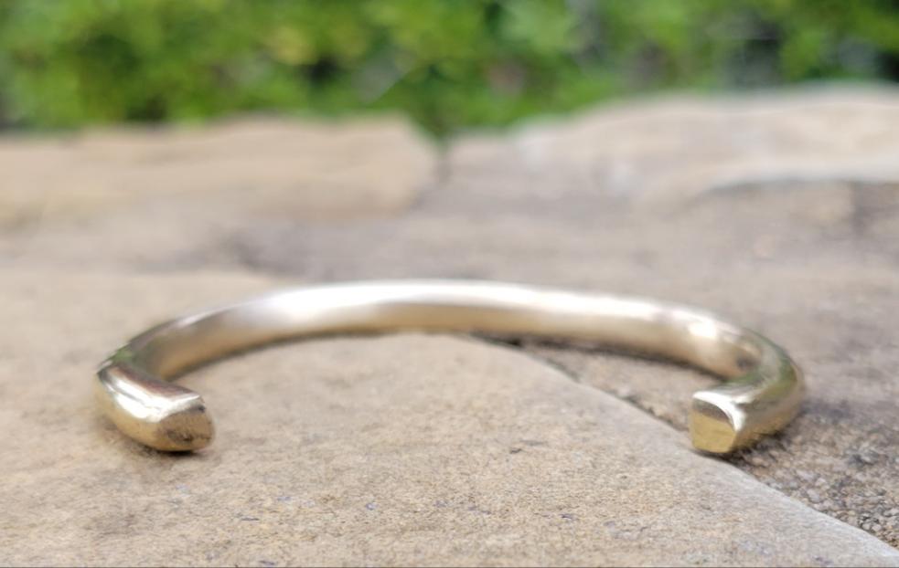 Indentation Unisex Brass Bracelet