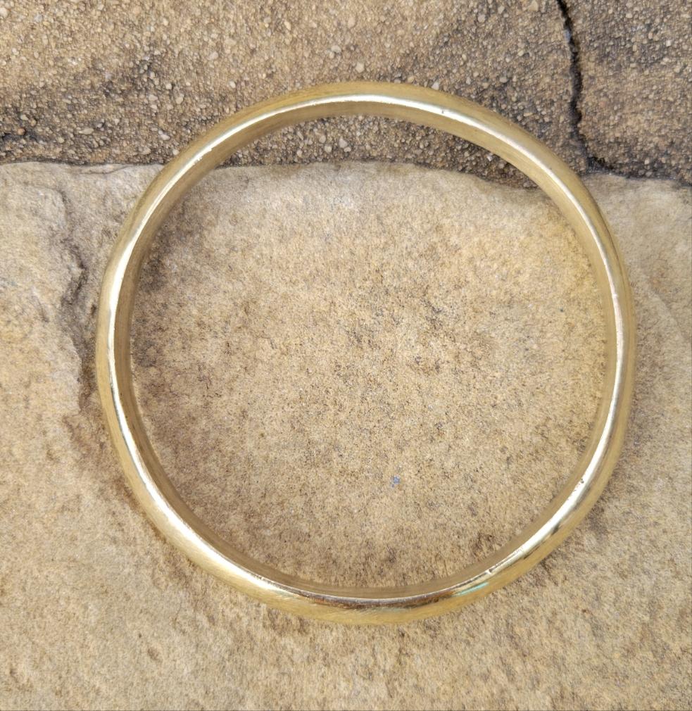 Raised Unisex Brass Bangle