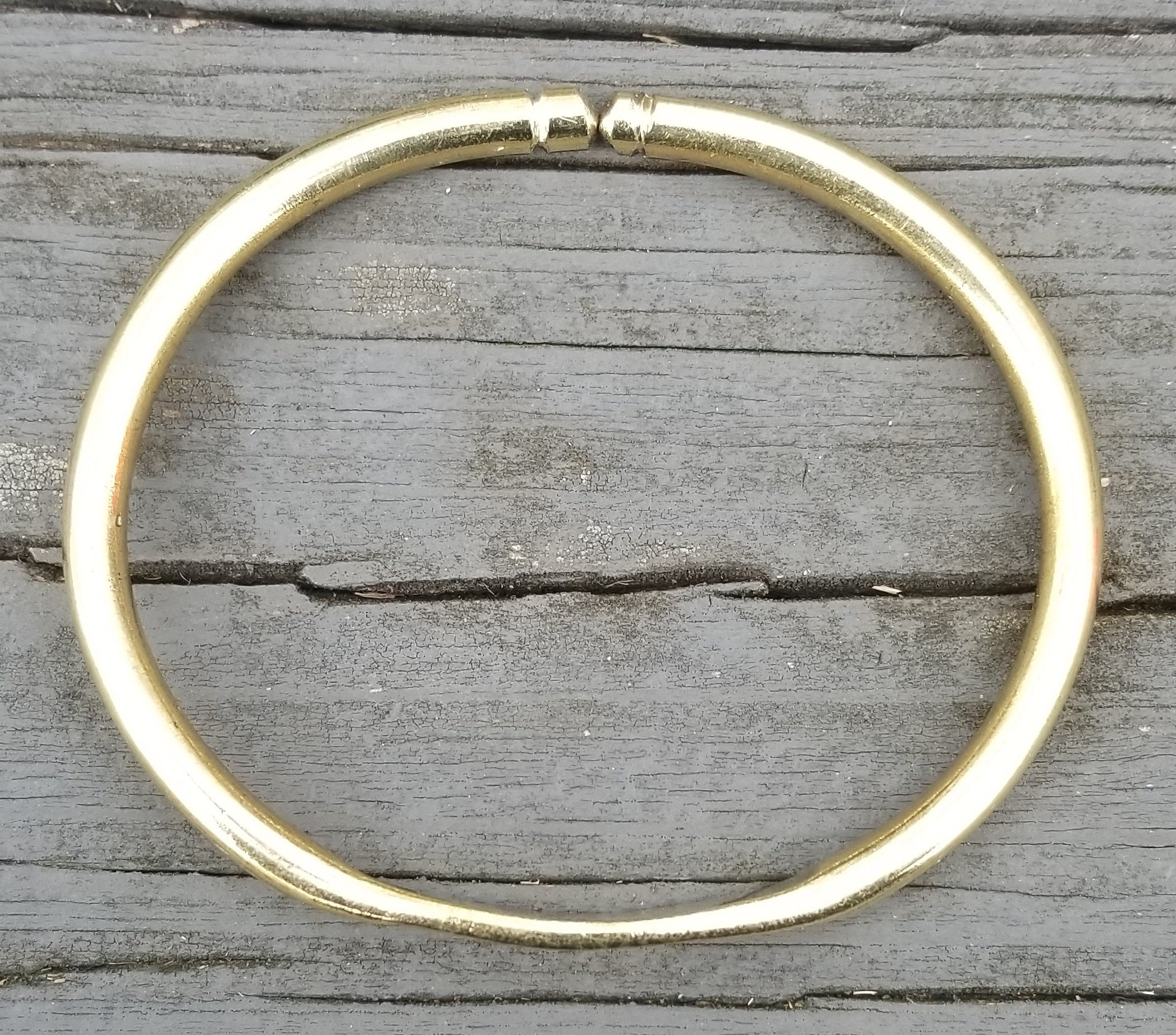 Etched Unisex Brass Bracelet